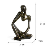 Maxbell Modern Abstract Thinker Statue Collectible for Home Living Room Decoration Black Left L