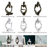 Maxbell Modern Abstract Thinker Statue Collectible for Home Living Room Decoration Black Left L