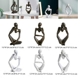 Maxbell Modern Abstract Thinker Statue Collectible for Home Living Room Decoration Black Left L