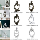 Maxbell Modern Abstract Thinker Statue Collectible for Home Living Room Decoration Black Left L