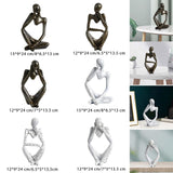 Maxbell Modern Abstract Thinker Statue Collectible for Home Living Room Decoration Black Left L