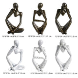 Maxbell Modern Abstract Thinker Statue Collectible for Home Living Room Decoration Black Left L