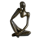 Maxbell Modern Abstract Thinker Statue Collectible for Home Living Room Decoration Black Left L