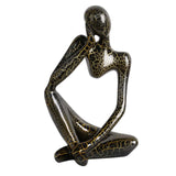 Maxbell Modern Abstract Thinker Statue Collectible for Home Living Room Decoration Black Left L