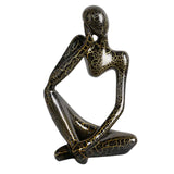 Maxbell Modern Abstract Thinker Statue Collectible for Home Living Room Decoration Black Left L