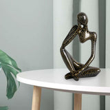 Maxbell Modern Abstract Thinker Statue Collectible for Home Living Room Decoration Black Left L