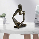 Maxbell Modern Abstract Thinker Statue Collectible for Home Living Room Decoration Black Left L