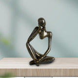 Maxbell Modern Abstract Thinker Statue Collectible for Home Living Room Decoration Black Left L