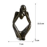 Maxbell Modern Abstract Thinker Statue Collectible for Home Living Room Decoration Black S