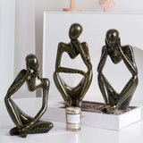 Maxbell Modern Abstract Thinker Statue Collectible for Home Living Room Decoration Black S