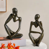 Maxbell Modern Abstract Thinker Statue Collectible for Home Living Room Decoration Black S