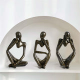 Maxbell Modern Abstract Thinker Statue Collectible for Home Living Room Decoration Black S