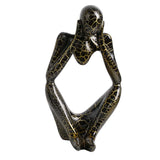 Maxbell Modern Abstract Thinker Statue Collectible for Home Living Room Decoration Black S