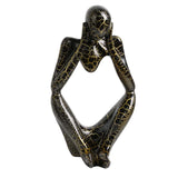 Maxbell Modern Abstract Thinker Statue Collectible for Home Living Room Decoration Black S