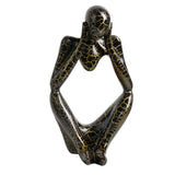 Maxbell Modern Abstract Thinker Statue Collectible for Home Living Room Decoration Black S
