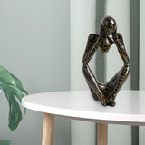 Maxbell Modern Abstract Thinker Statue Collectible for Home Living Room Decoration Black S