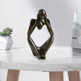 Maxbell Modern Abstract Thinker Statue Collectible for Home Living Room Decoration Black S