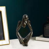 Maxbell Modern Abstract Thinker Statue Collectible for Home Living Room Decoration Black S