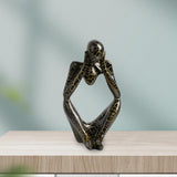 Maxbell Modern Abstract Thinker Statue Collectible for Home Living Room Decoration Black S