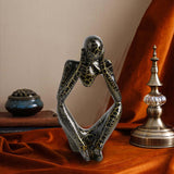 Maxbell Modern Abstract Thinker Statue Collectible for Home Living Room Decoration Black S