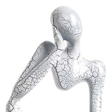 Maxbell Modern Abstract Thinker Statue Collectible for Home Living Room Decoration White Left S