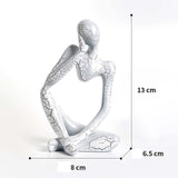 Maxbell Modern Abstract Thinker Statue Collectible for Home Living Room Decoration White Left S