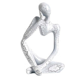 Maxbell Modern Abstract Thinker Statue Collectible for Home Living Room Decoration White Left S