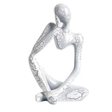 Maxbell Modern Abstract Thinker Statue Collectible for Home Living Room Decoration White Left S