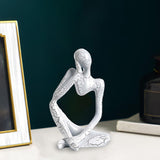Maxbell Modern Abstract Thinker Statue Collectible for Home Living Room Decoration White Left S