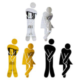 Maxbell Men's & Women's Restroom Signs 1Pair Symbols for Bar Commercial Business Silver