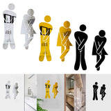 Maxbell Men's & Women's Restroom Signs 1Pair Symbols for Bar Commercial Business Silver