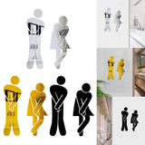 Maxbell Men's & Women's Restroom Signs 1Pair Symbols for Bar Commercial Business Silver