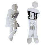 Maxbell Men's & Women's Restroom Signs 1Pair Symbols for Bar Commercial Business Silver