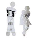 Maxbell Men's & Women's Restroom Signs 1Pair Symbols for Bar Commercial Business Silver