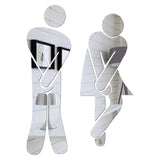 Maxbell Men's & Women's Restroom Signs 1Pair Symbols for Bar Commercial Business Silver