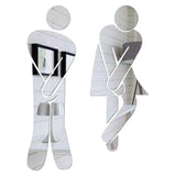 Maxbell Men's & Women's Restroom Signs 1Pair Symbols for Bar Commercial Business Silver