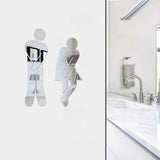 Maxbell Men's & Women's Restroom Signs 1Pair Symbols for Bar Commercial Business Silver
