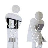Maxbell Men's & Women's Restroom Signs 1Pair Symbols for Bar Commercial Business Silver