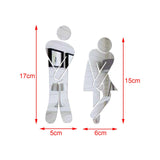Maxbell Men's & Women's Restroom Signs 1Pair Symbols for Bar Commercial Business Silver