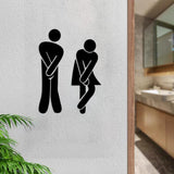 Maxbell Men's & Women's Restroom Signs 1Pair Symbols for Bar Commercial Business Black
