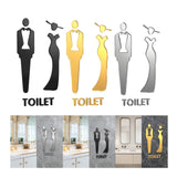 Maxbell Male and Female Bathroom Door Signage Decor Unisex Acrylic for Business Black