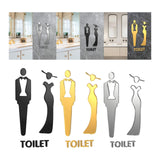 Maxbell Male and Female Bathroom Door Signage Decor Unisex Acrylic for Business Black