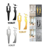 Maxbell Male and Female Bathroom Door Signage Decor Unisex Acrylic for Business Black