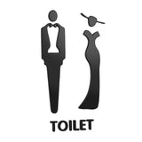 Maxbell Male and Female Bathroom Door Signage Decor Unisex Acrylic for Business Black