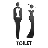 Maxbell Male and Female Bathroom Door Signage Decor Unisex Acrylic for Business Black