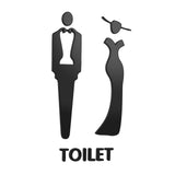 Maxbell Male and Female Bathroom Door Signage Decor Unisex Acrylic for Business Black