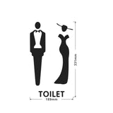 Maxbell Male and Female Bathroom Door Signage Decor Unisex Acrylic for Business Black