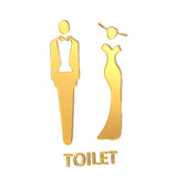 Maxbell Male and Female Bathroom Door Signage Decor Unisex Acrylic for Business Golden