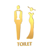 Maxbell Male and Female Bathroom Door Signage Decor Unisex Acrylic for Business Golden