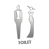 Maxbell Male and Female Bathroom Door Signage Decor Unisex Acrylic for Business Silver